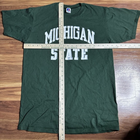 Vintage Russell Athletic Michigan State Spartans Shirt Men's Large MSU Green USA - Picture 6 of 9